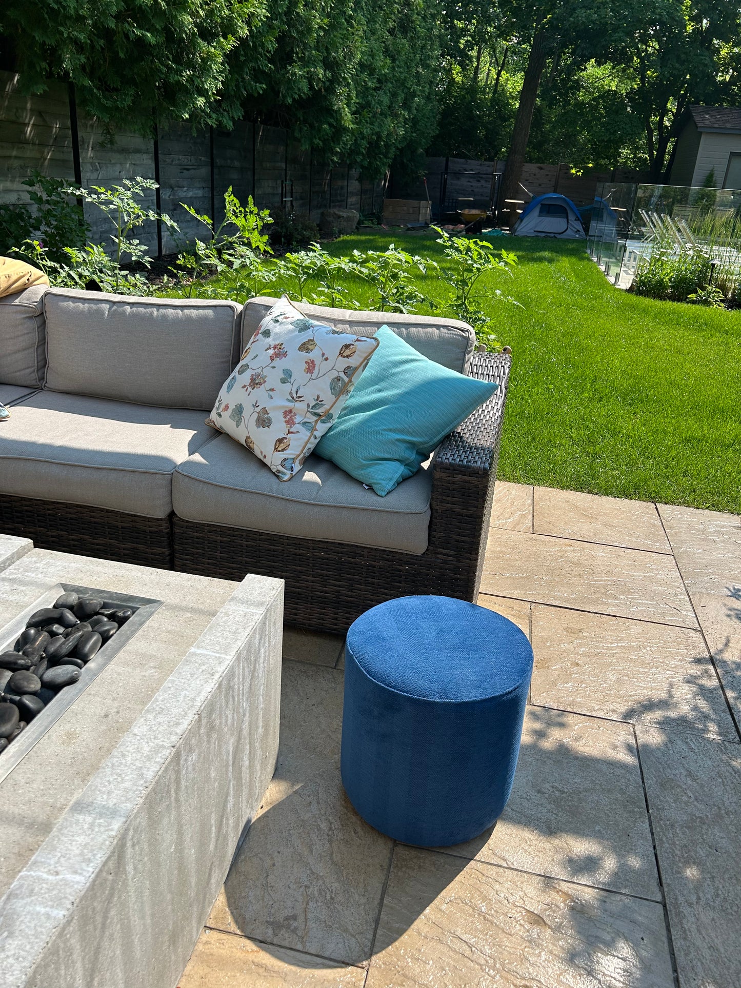 Pouf océan bleu intérieur et extérieur - écologique